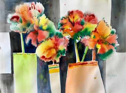 A painting by a member of the Society of Watercolor Artists. 