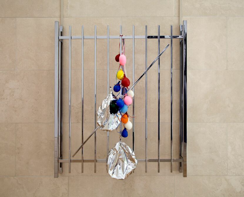 "October 16," 2012, chrome-plated steel, magnets and balloons. (Nan Coulter/Special...