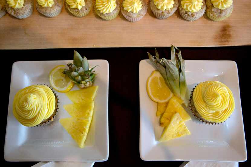 Piña colada cupcakes made by students at Franklin D. Roosevelt High School are pictured in...