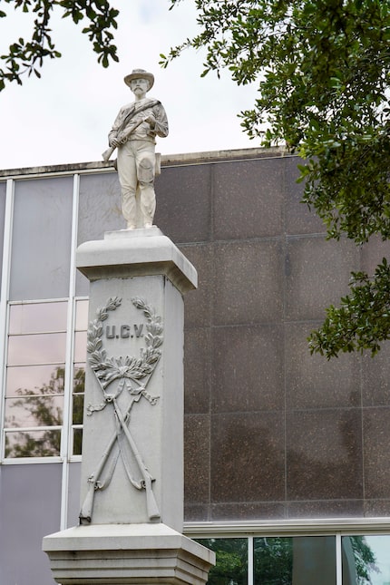 The confederate monument in front of the Kaufman County Courthouse seen on Thursday, June...