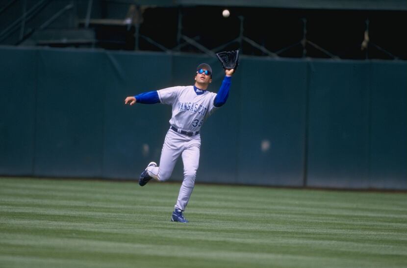 27 May 1999:  Carlos Beltran #36 of the Kansas City Royals runs to catch the ball in the...