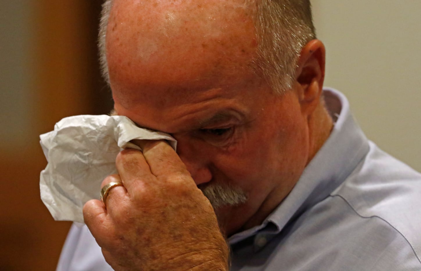 Gary Bardwell, father of Jessie Bardwell, wiped tears away after Judge Scott Becker read the...