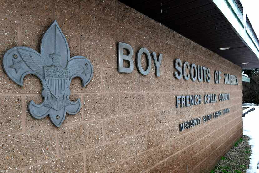 A sign marks a headquarters for the French Creek Council of the Boy Scouts of America in...