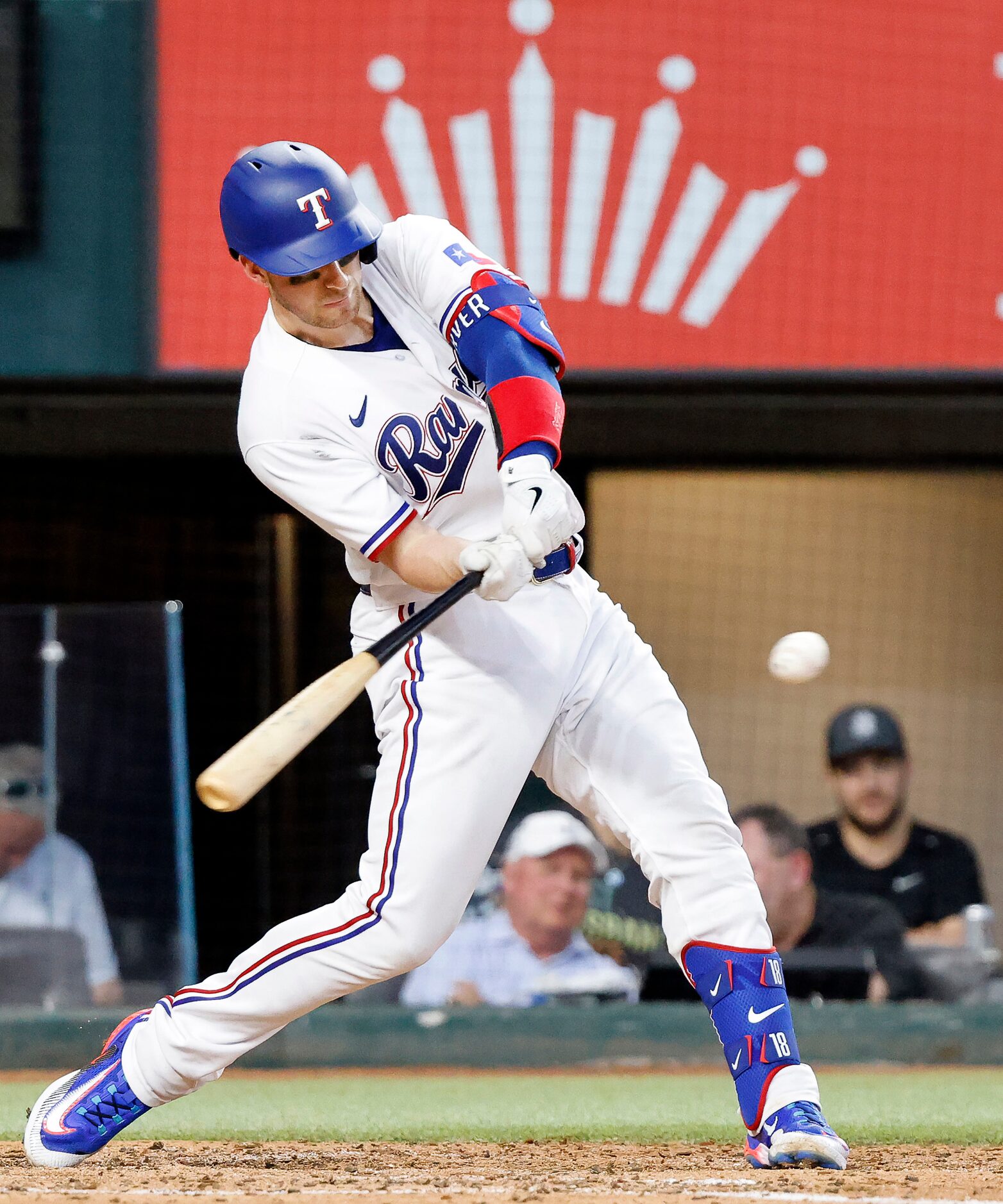 Texas Rangers battercpnnects on a solo homer in the fourth inning against the Chicago White...