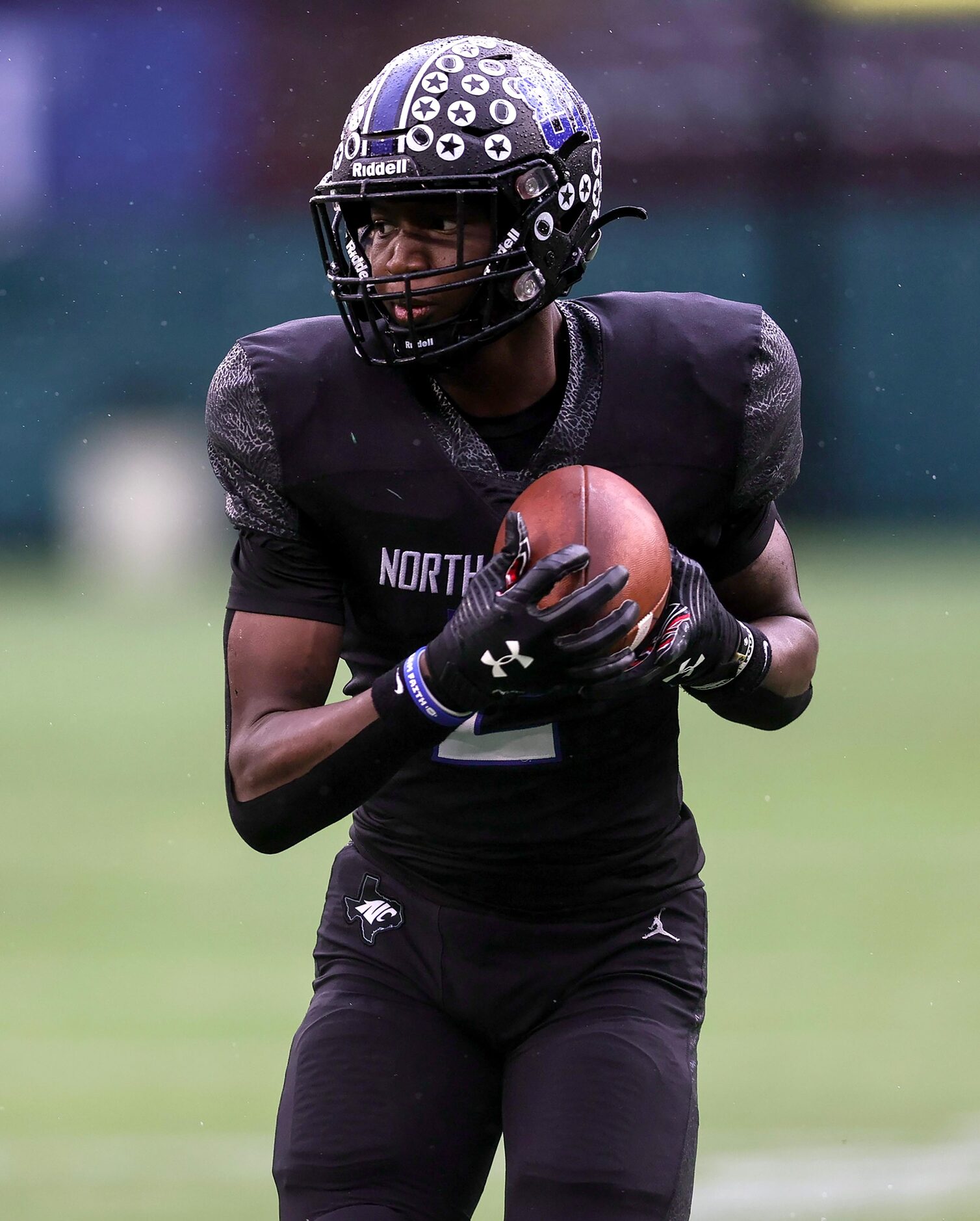 North Crowley wide receiver Ka'morreun Pimpton comes up with a reception against Prosper...