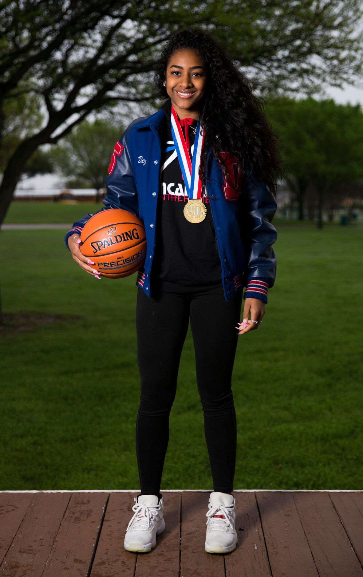 Duncanville High School girls basketball player Deja Kelly poses for a portrait on Friday,...