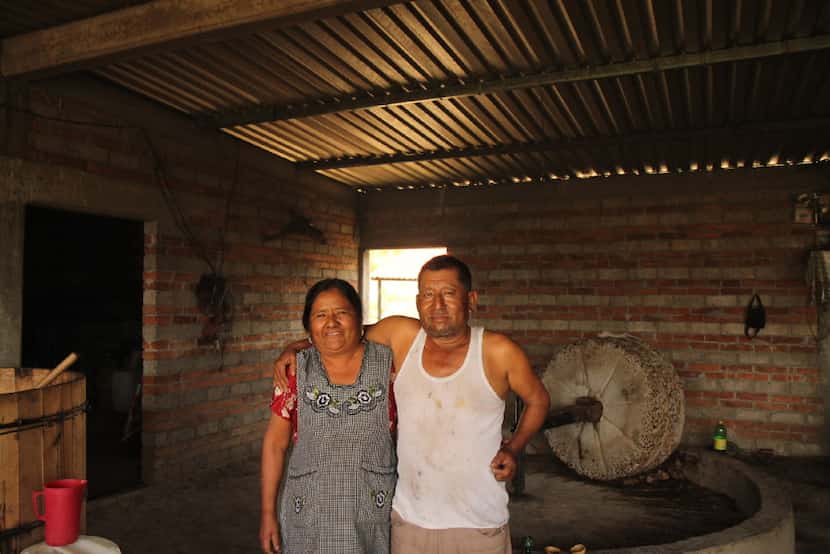 Manuel Mendez and his wife at his pelenque in the village of San Dionisio Ocotepec