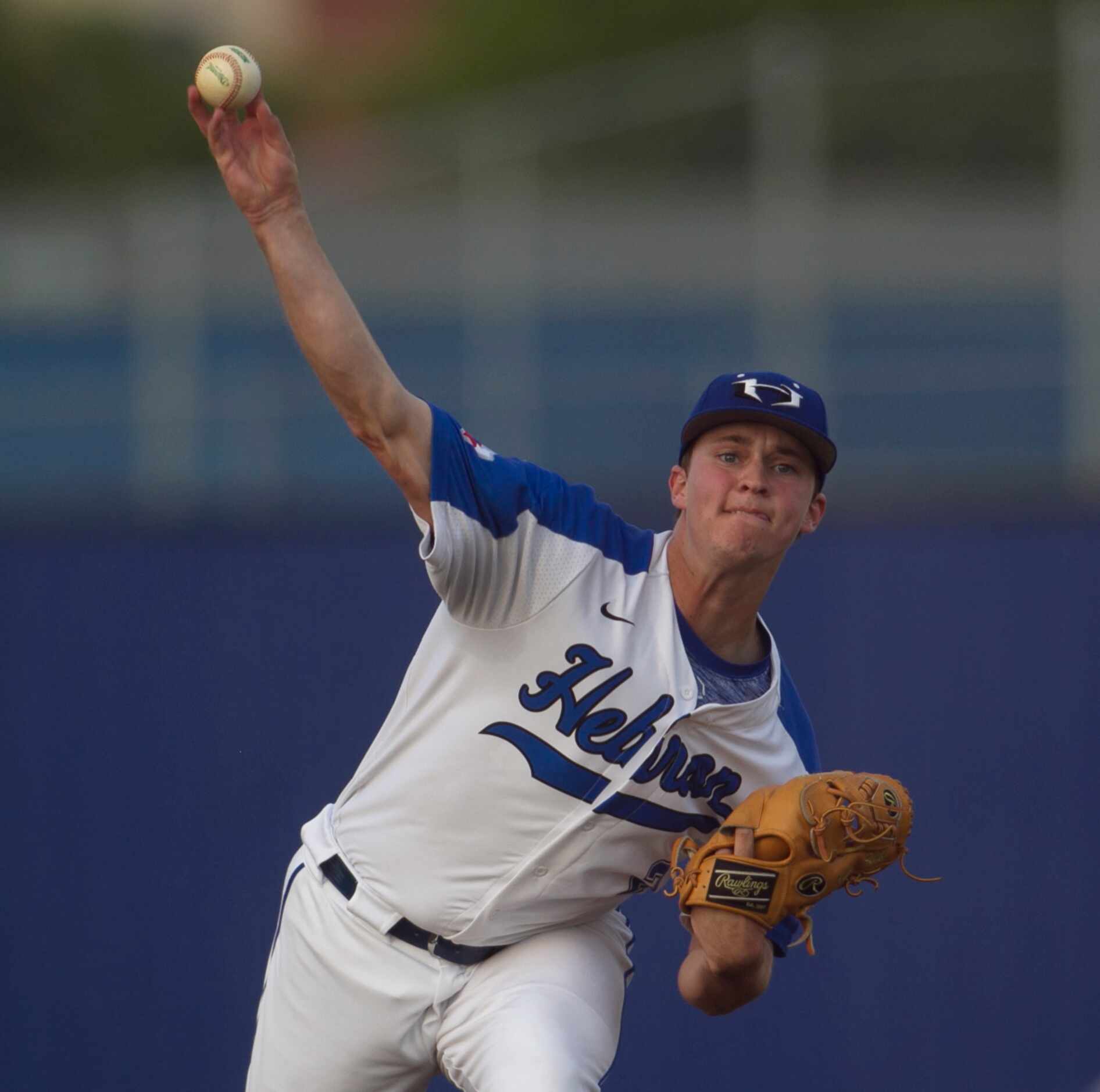Hebron pitcher Jeremy Slate (2) delivers a pitch to a Coppell batter during the top of the...