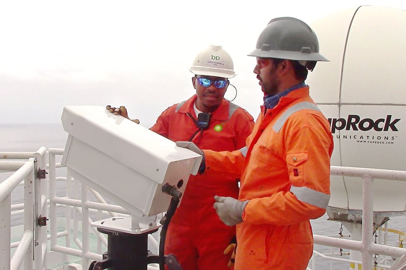 BP operators use the VISR flare monitor camera to inspect flare stacks at an offshore facility.