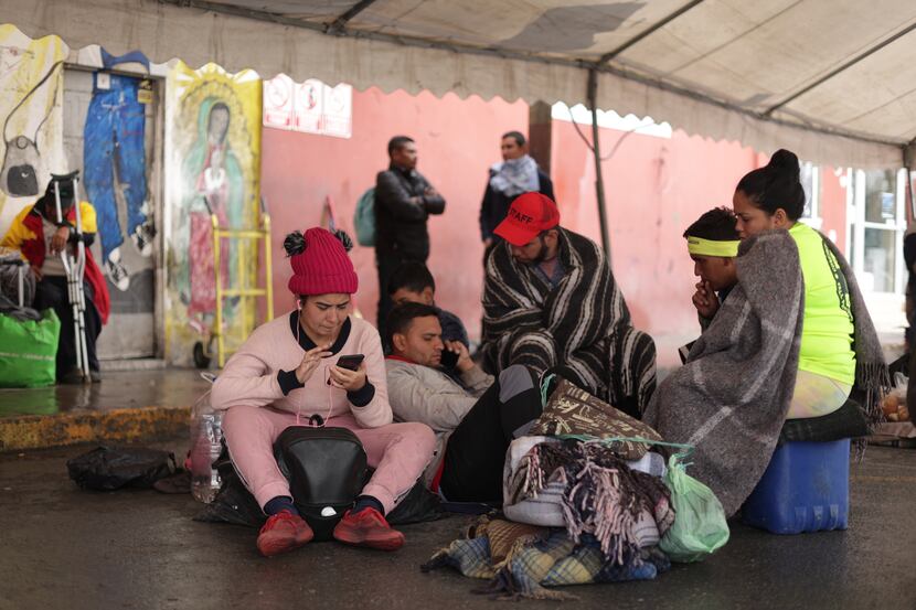 Migrants arrive at Casa Indi in Monterrey, Mexico, where they find temporary refuge on their...