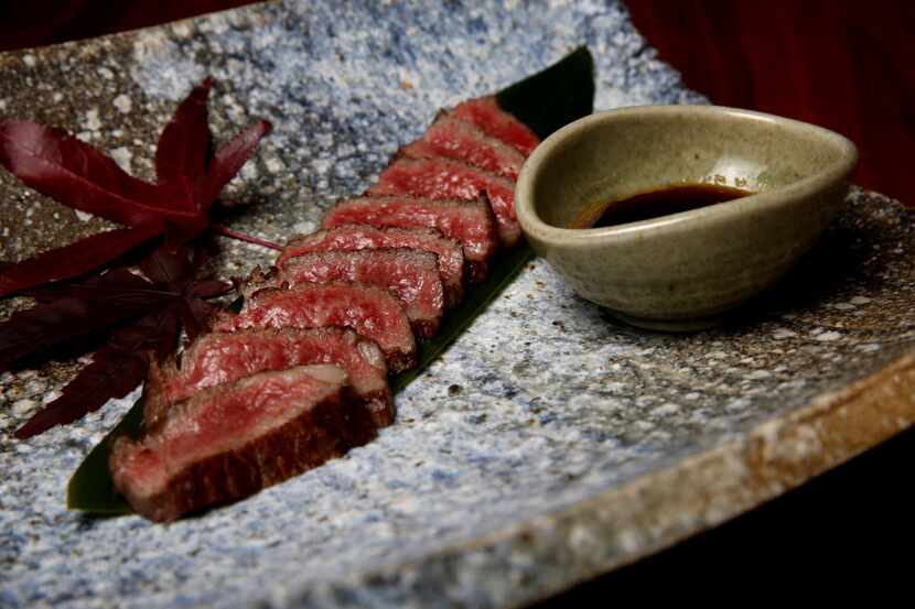 A5 Miyazaki Wagyu beef cooked on the binchotan grilled  at Teppo Yakitori-Sushi Bar