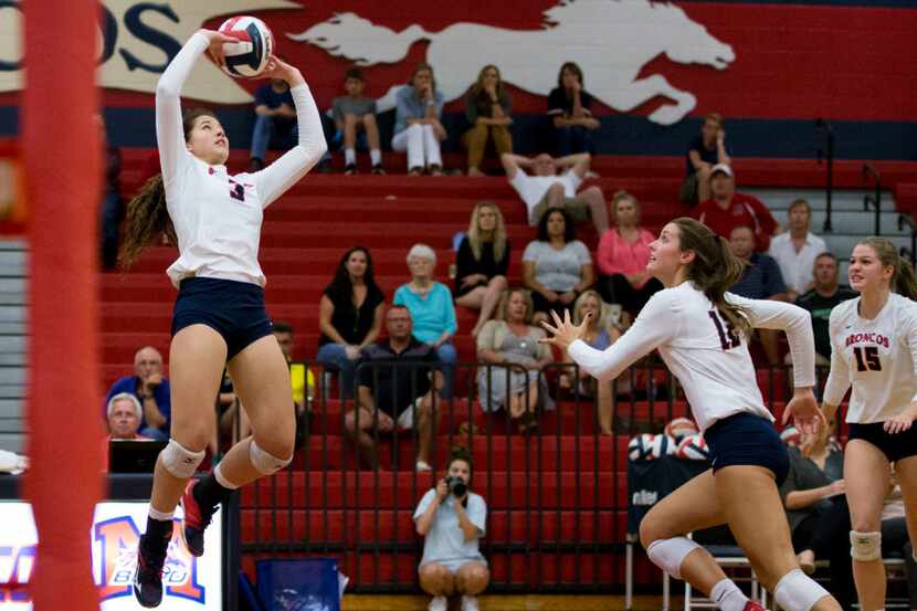 McKinney Boyd's Courtney Walters (3), setting in a match in 2016, was named MVP of the Lone...