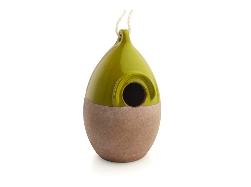 
String one or several streamlined terra-cotta birdhouses from backyard trees for a fresh,...