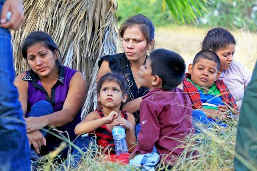These migrants, women and children from Honduras and Guatemala who crossed the Rio Grande...