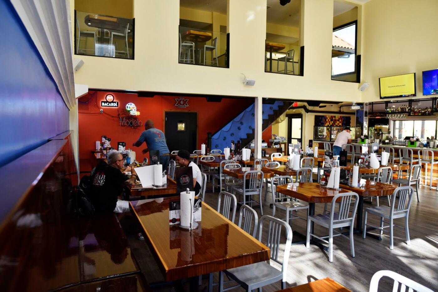 The main dinning hall inside the Crab House seafood and oyster bar in Dallas, Sept. 18,...