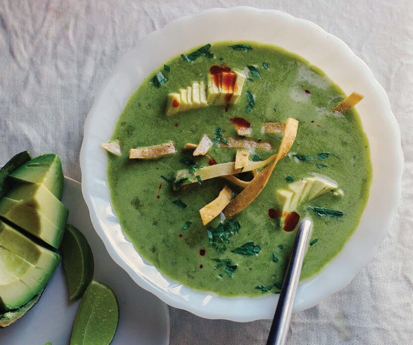 Leaf and Stem Green Tortilla Soup from 'The First Mess Cookbook'