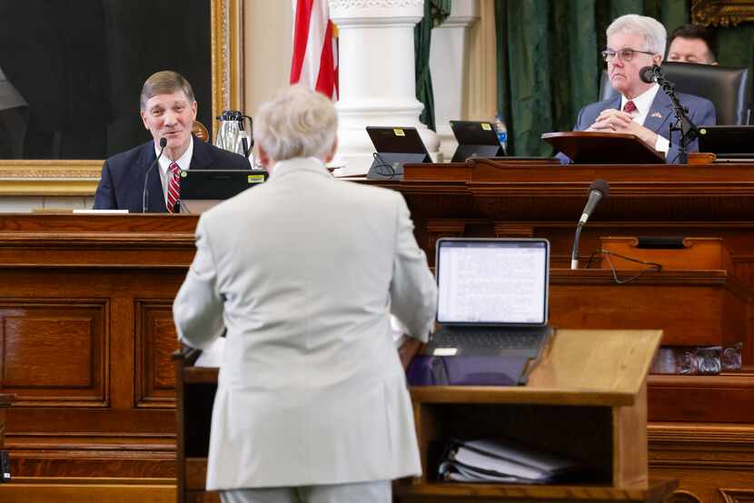 Witness Mark Penley (left), who served as the deputy attorney general for criminal justice...