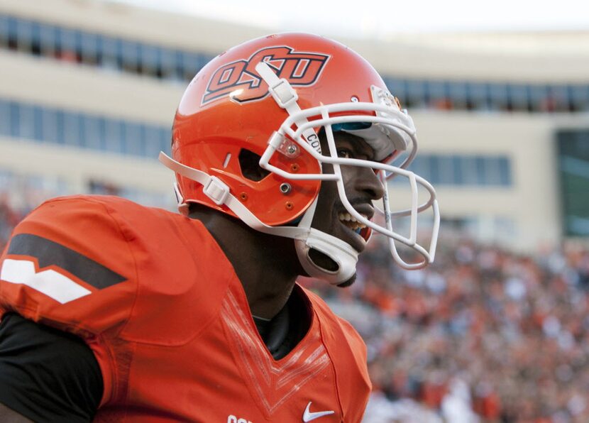 Nov 17, 2012; Stillwater OK, USA; Oklahoma State Cowboys wide receiver Isaiah Anderson (82)...