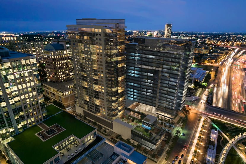 The 34-story Residences at Park District tower is on Klyde Warren Park and will start...