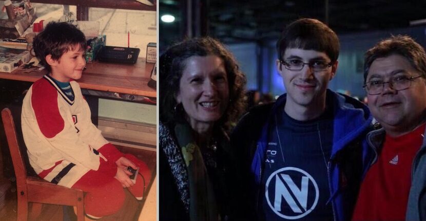 (Left) A young Raymond "Rambo" Lussier plays on his Nintendo Entertainment System at his...