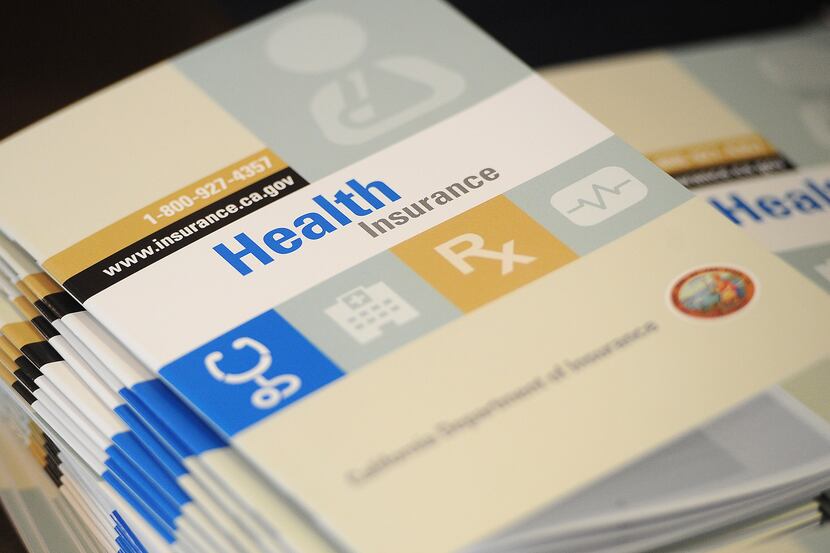 Booklets outlining health insurance options for Californians is seen at a Senior Information...