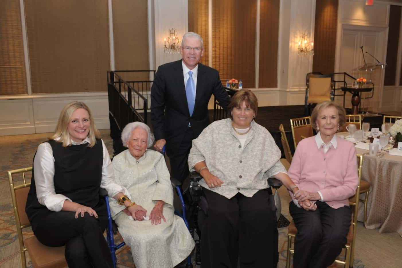 United Way CEO Jennifer Sampson, left, with Margaret McDermott, Rich and Mary Templeton, and...