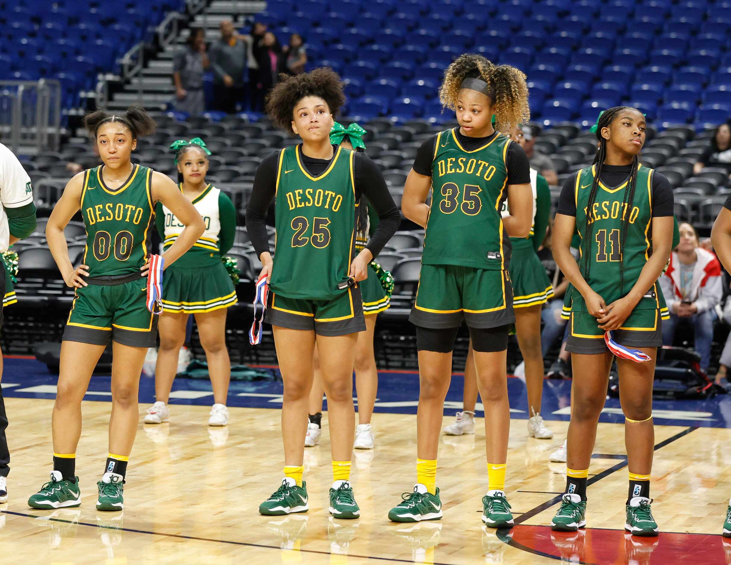 DeSoto can’t hide their disappointment after Clark defeated DeSoto 42-37 in girls basketball...