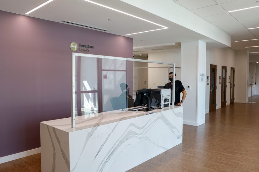 The main reception desk at the RedBird Health Center.