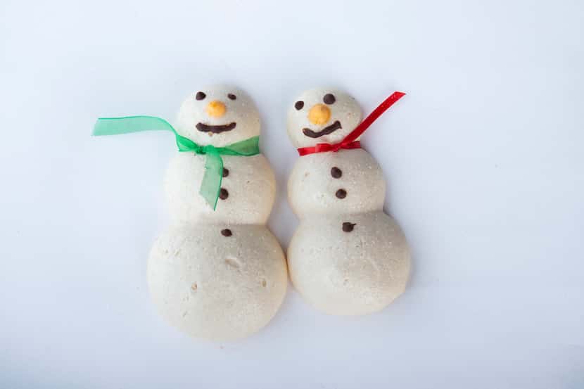 The meringue snowman cookies made by Phyllis Bustillos won third place in the special diet...