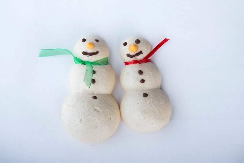 The meringue snowman cookies made by Phyllis Bustillos won third place in the special diet...