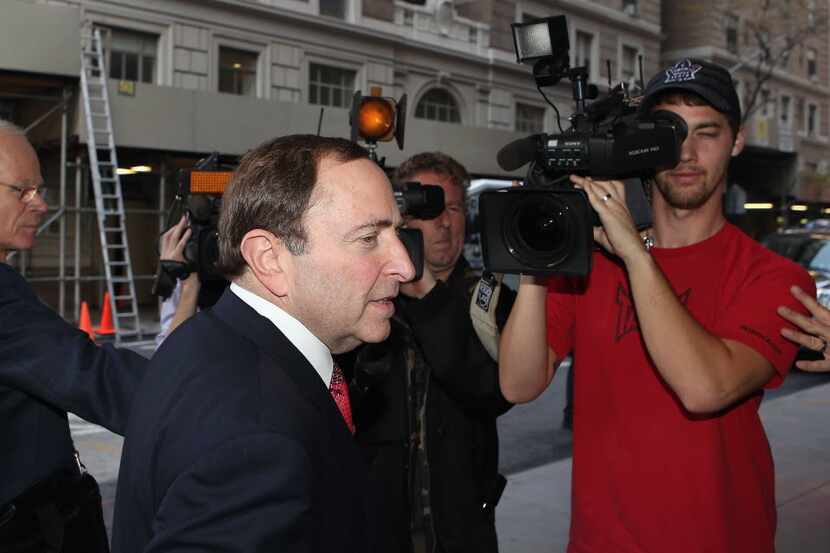  NHL Commissioner Gary Bettman arrives for a negotiation session with the NHL Players...