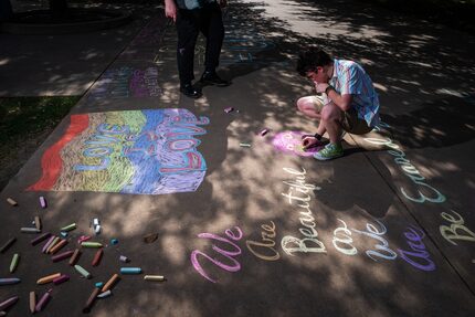 Pigeon Stanley, 19, a sophomore at the University of Texas at Dallas and part of oSTEM, uses...