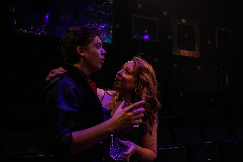 Nick McGeoy (as Anatole) and Laura Lites (as his sister Hélène) perform in "Natasha, Pierre...