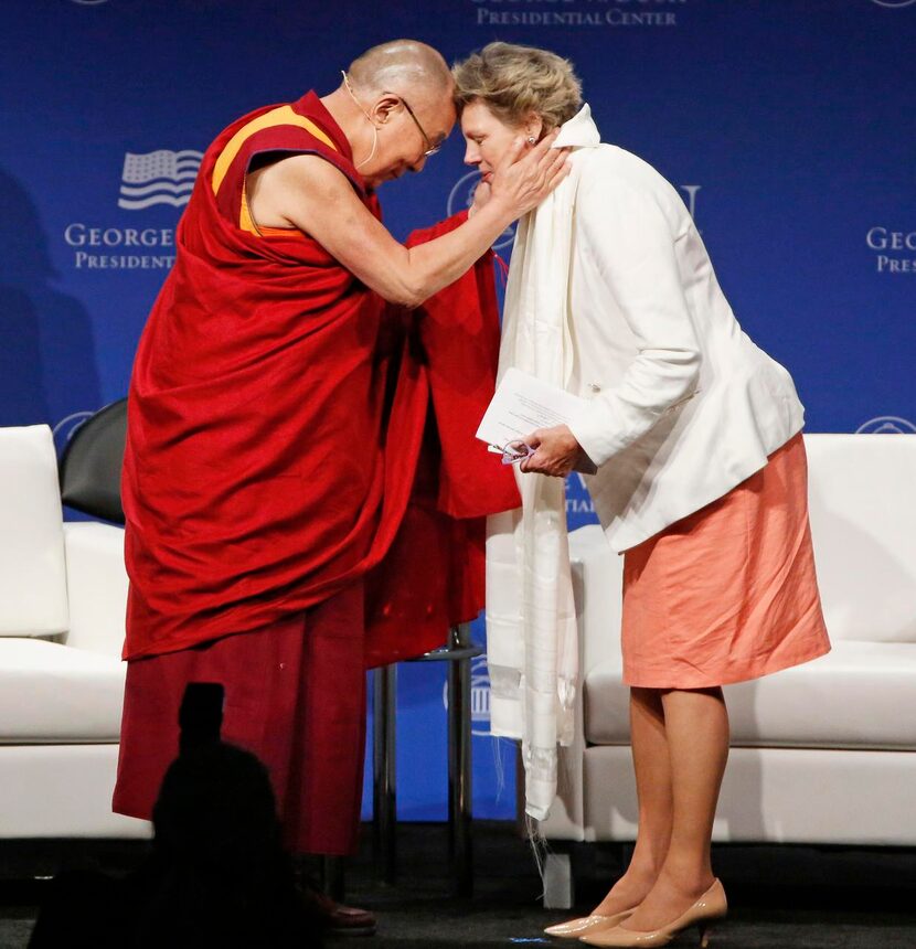 
The Dalai Lama, spiritual leader of the Tibetan people, embraced moderator and ABC News...