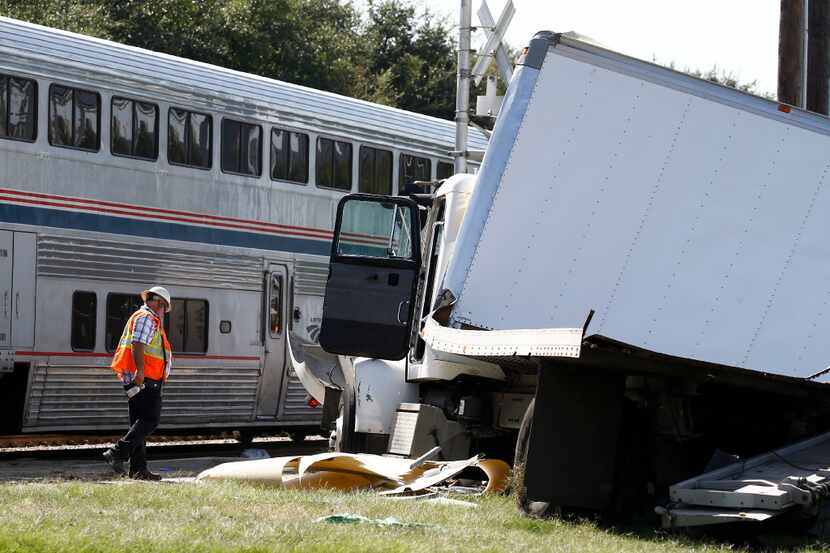 Investigators were on the scene of an accident involving an Amtrak passenger train and a...
