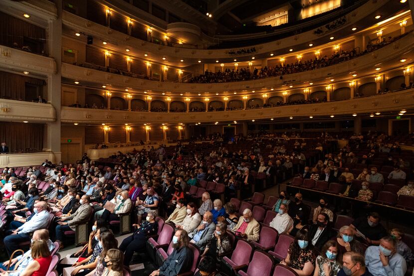The audience at The Fort Worth Symphony Orchestra's concert on Sept. 17, 2021, at the Bass...