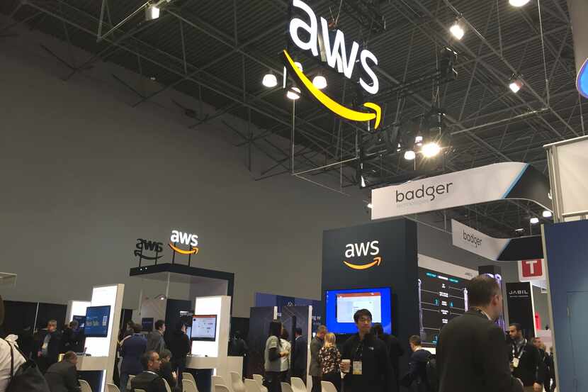 The Amazon Web Services booth at the National Retail Federation's annual trade show in New...