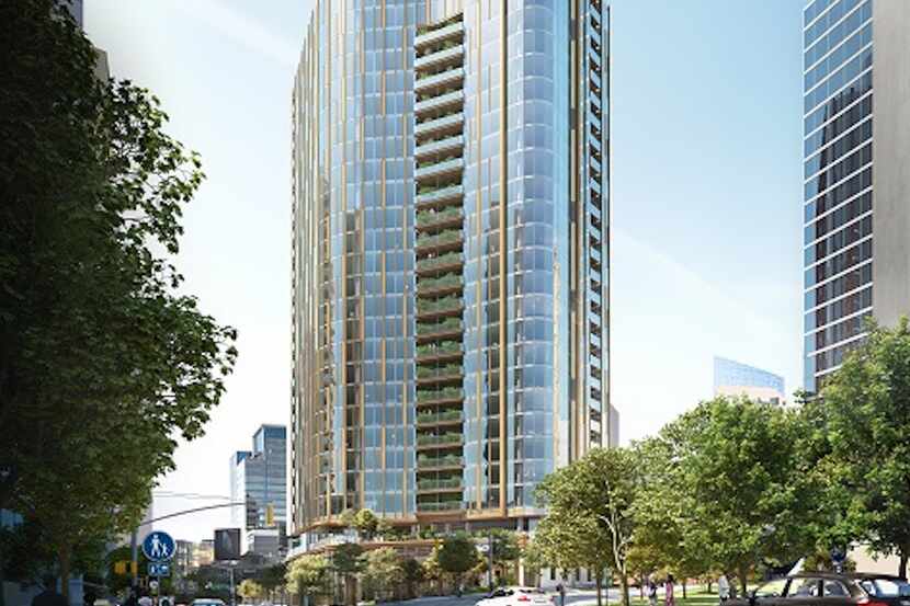 The 26-story 1899 McKinney tower will have lushly planted balconies featuring more than...