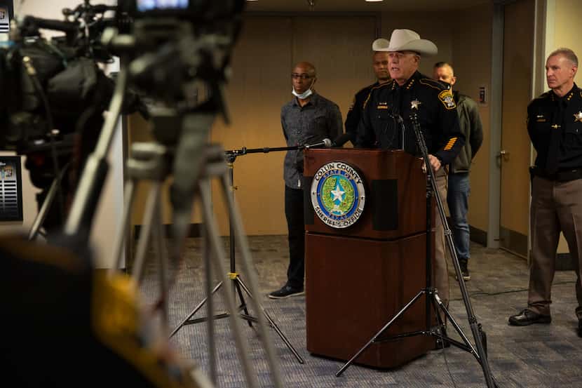 Collin County Sheriff Jim Skinner spoke at a news conference March 19 about the death of...