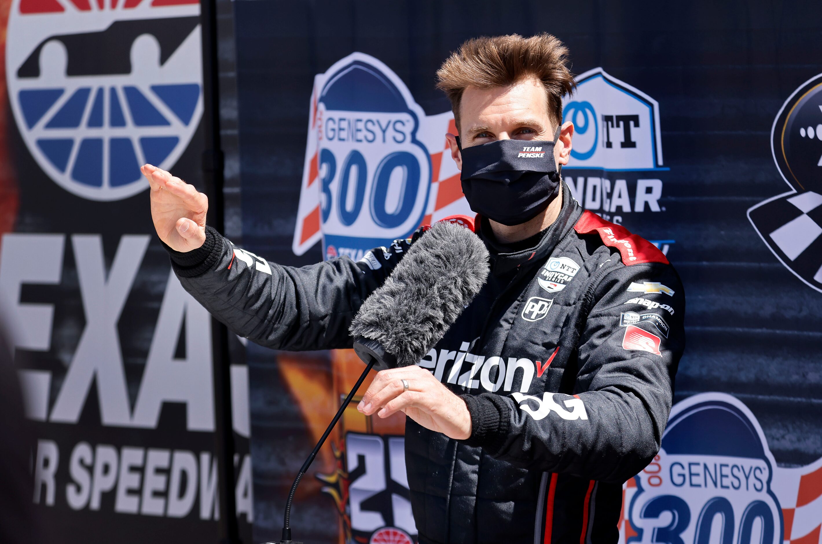 Indy Car driver Will Power talks about his practices round at Texas Motor Speedway in...