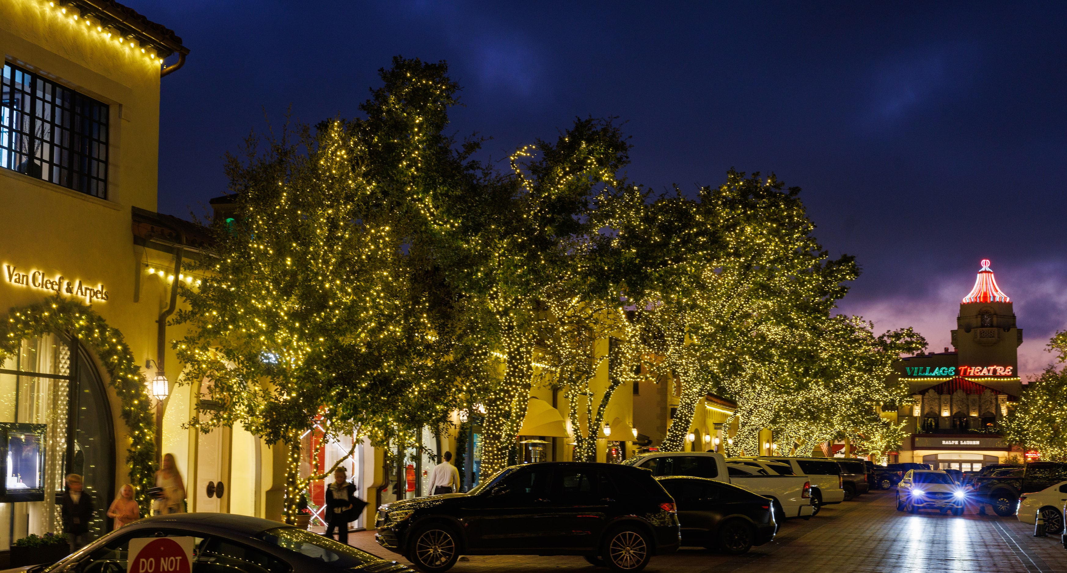 Highland Park Village’s Christmas lights are some of the prettiest in Dallas-Fort Worth. 