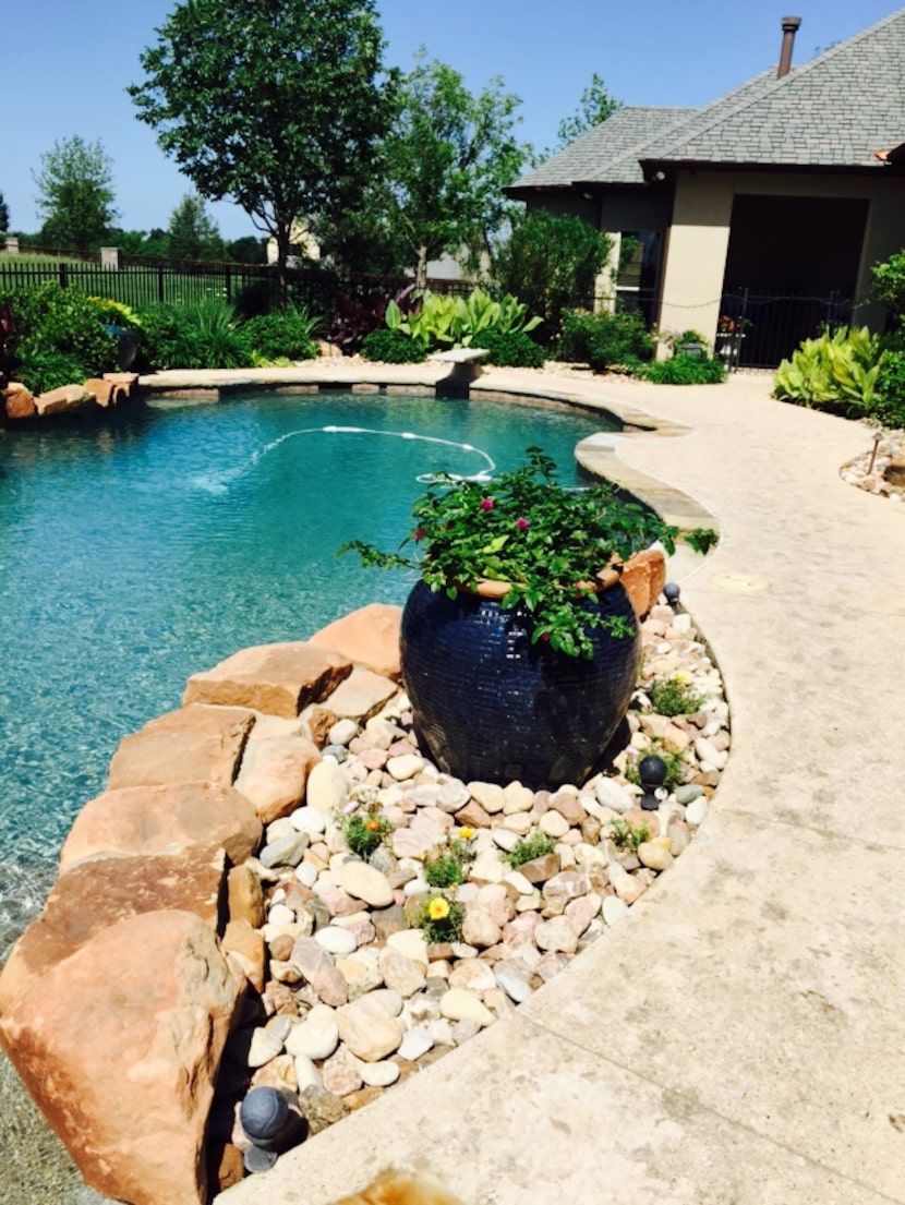 The swimming  pool looks out over rolling prairie at Hilltop Haven, one of the stops on the...