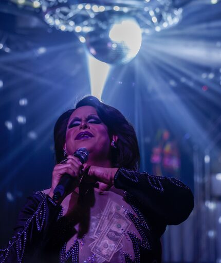 Byby Jones performs as Spanish singer Rocío Dúrcal in a show at Kaliente along Maple Avenue...