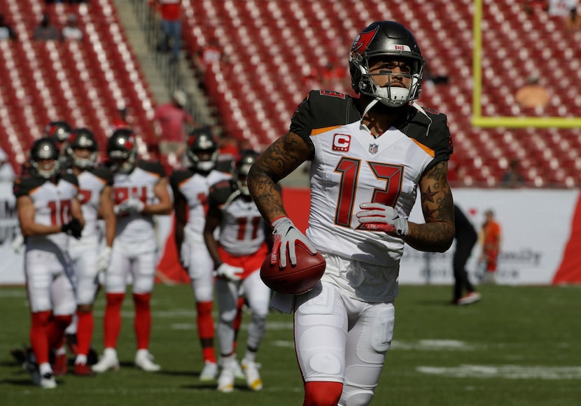 Tampa Bay Buccaneers wide receiver Mike Evans (13) before an NFL football game against the...