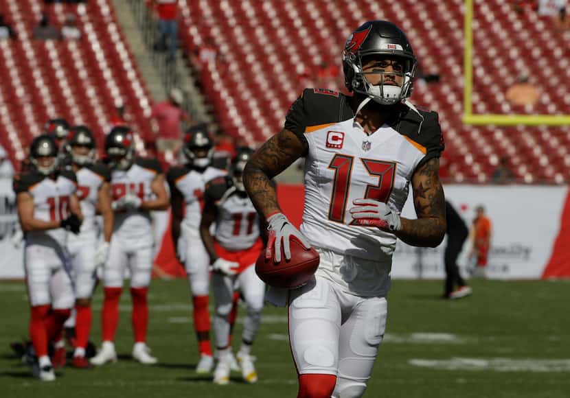Tampa Bay Buccaneers wide receiver Mike Evans (13) before an NFL football game against the...