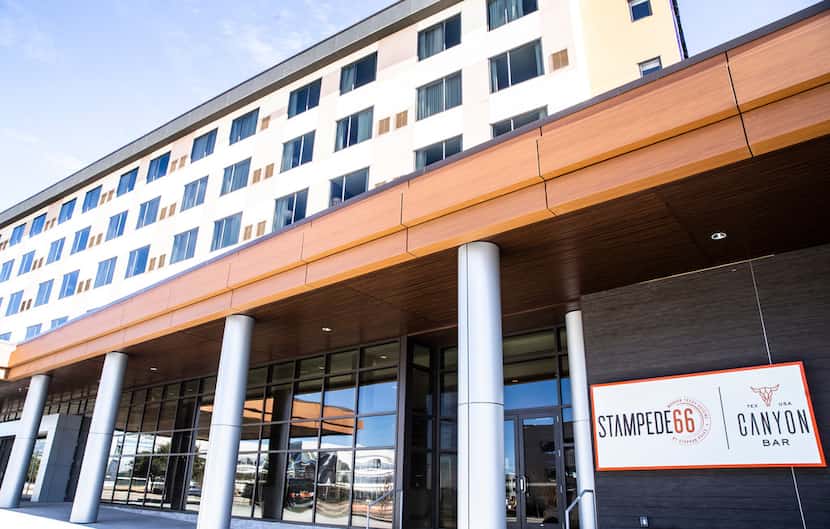The new Marriott hotel in Allen is anchored by a Stampede 66 restaurant.