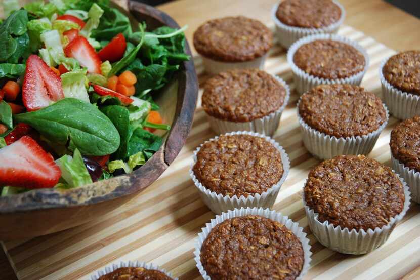 Hearty but not heavy muffins with whole grains.
