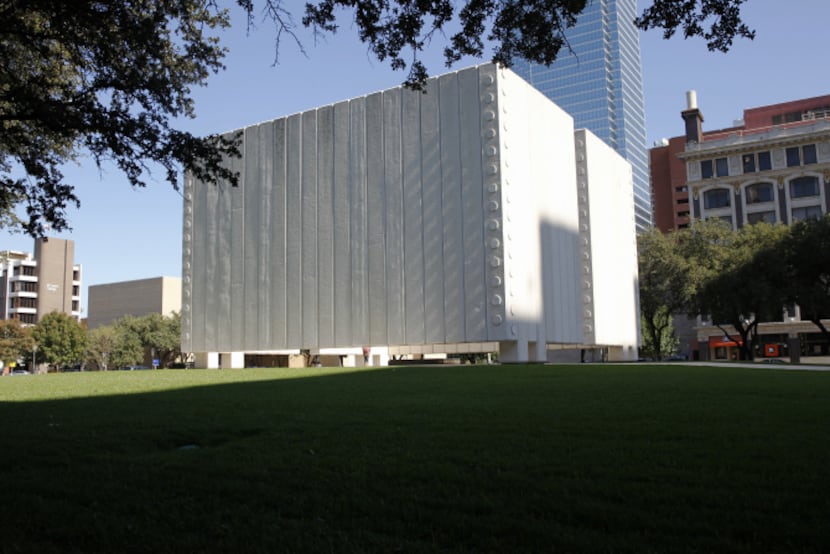 The John Fitzgerald Kennedy Memorial in downtown Dallas was erected in 1970 and designed by...