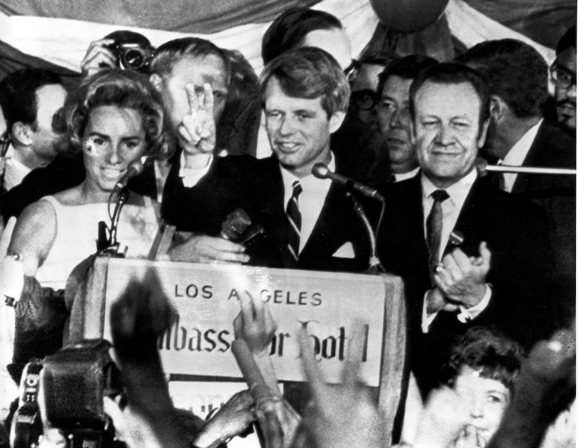  In this June 5, 1968 file photograph, U.S. Sen. Robert F. Kennedy, D-NY, speaks to campaign...