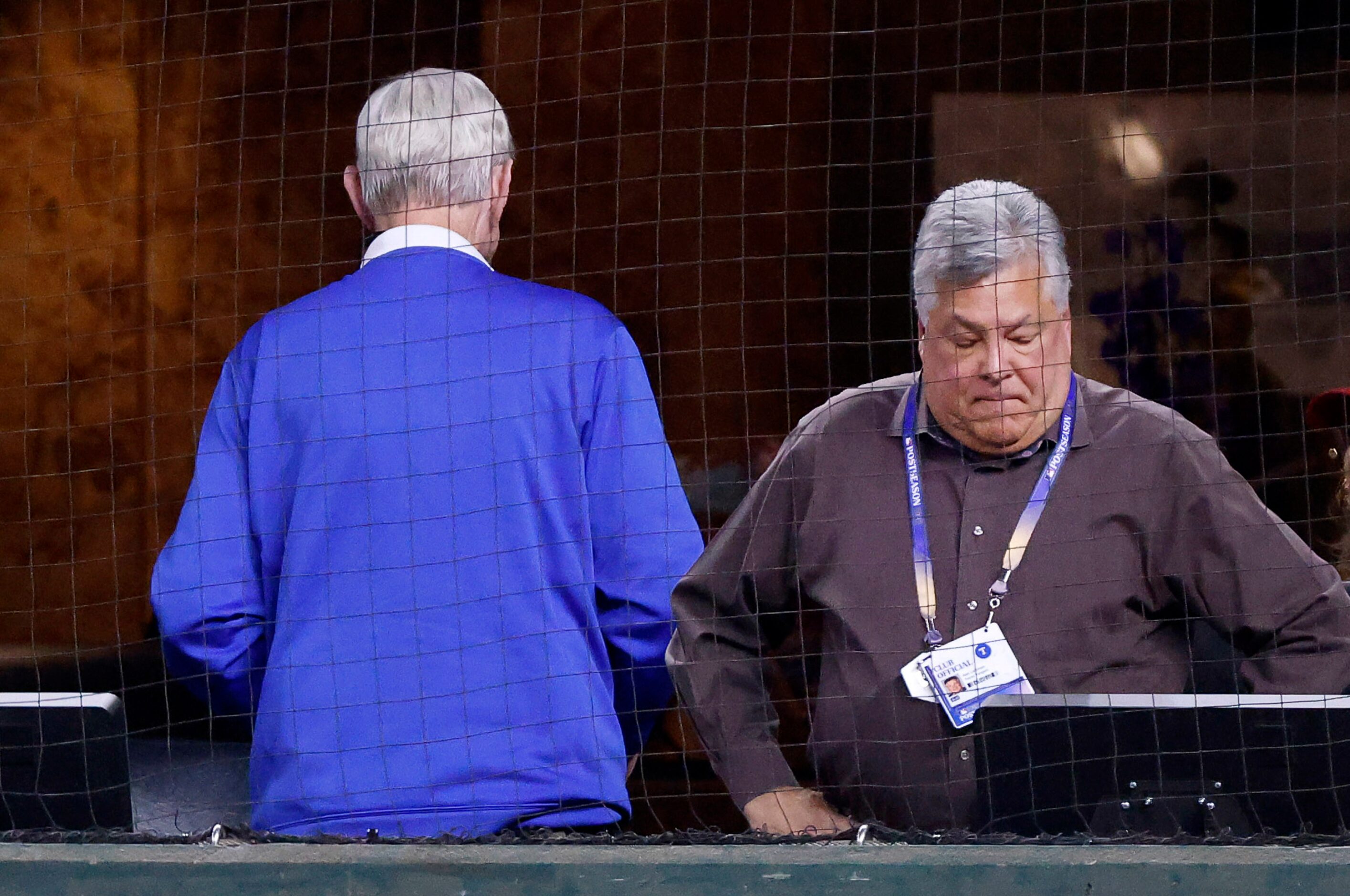 With two out in the bottom of the ninth inning, Texas Rangers co-owner Ray Davis leaves his...